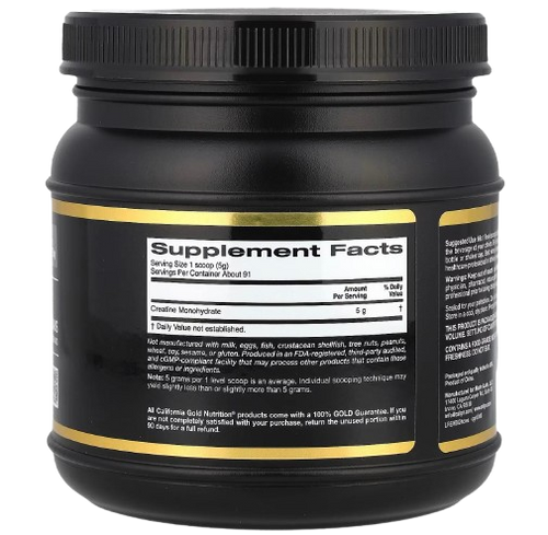 California Gold Nutrition, Sport, Monohidrato de creatina, Sin sabor, 454 g (1 lb)