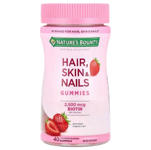 Nature's Bounty, Optimal Solutions®, Gomitas para el cabello, la piel y las uñas, Fresa, 40 gomitas