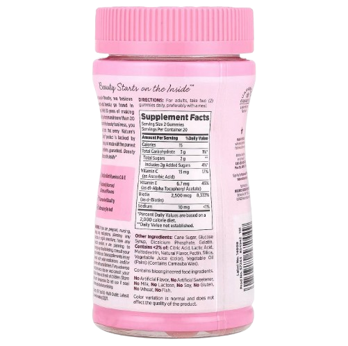 Nature's Bounty, Optimal Solutions®, Gomitas para el cabello, la piel y las uñas, Fresa, 40 gomitas